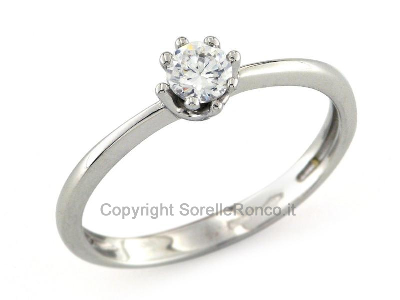 ANELLO SOLITARIO CON ZIRCONE BRILLANTE