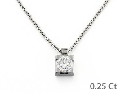Collana Puntoluce con Diamante 0.25 Ct