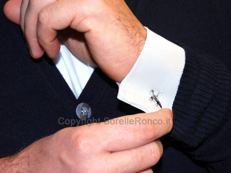 GEMELLI CON ONICE E LETTERA G IN ORO BIANCO 9 KT