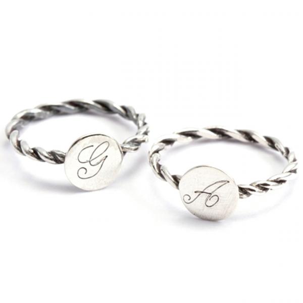 CF02224 - Anello Nelson Iniziale G Argento Intrecciato