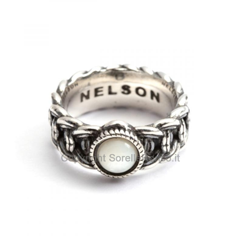 ANELLO NELSON BISANZIO ARGENTO MADREPERLA
