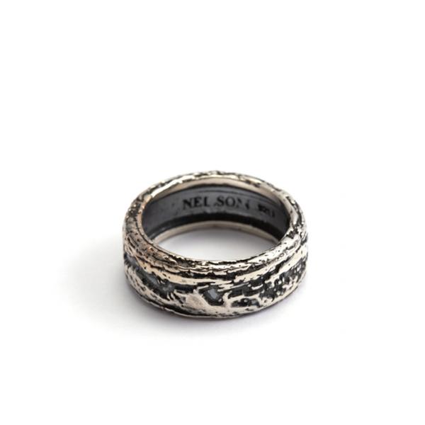 CF02241 - Anello Nelson Wood Argento Invecchiato