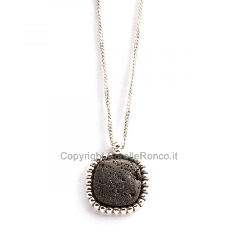 COLLANA NELSON BASTILLE ARGENTO PIETRA LAVICA