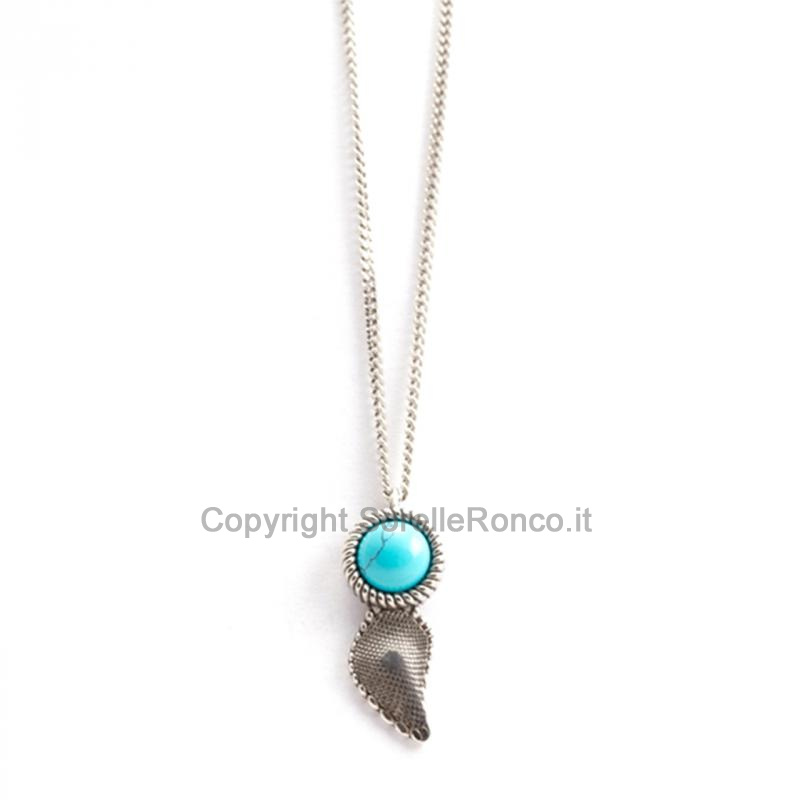 COLLANA NELSON BISANZIO ARGENTO PIETRA TURCHESE