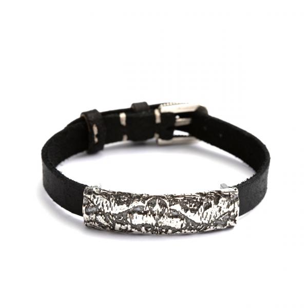 CF02261 - Bracciale Nelson WoodArgento 925 Pelle Nera