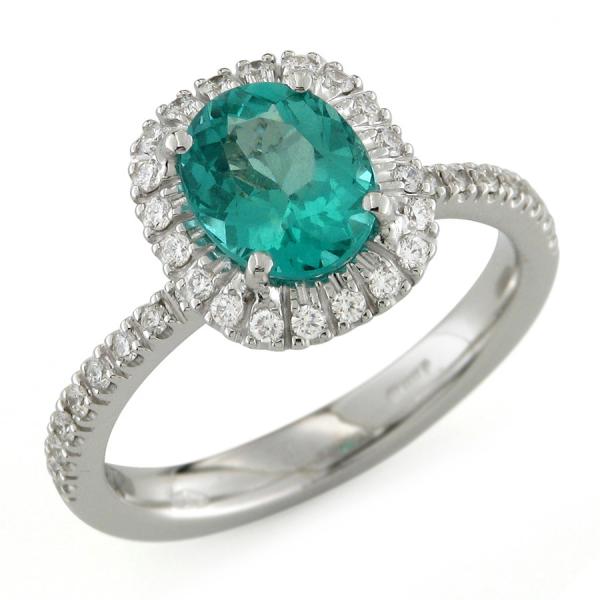 CF02278 - Anello con Diamanti e Smeraldo 1.40 Ct