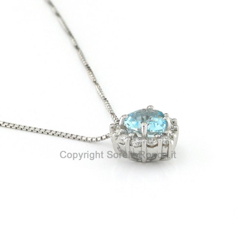 COLLANA CON PENDENTE ACQUAMARINA CUORE 
