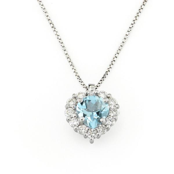 CF02282 - Collana con Pendente Acquamarina Cuore 