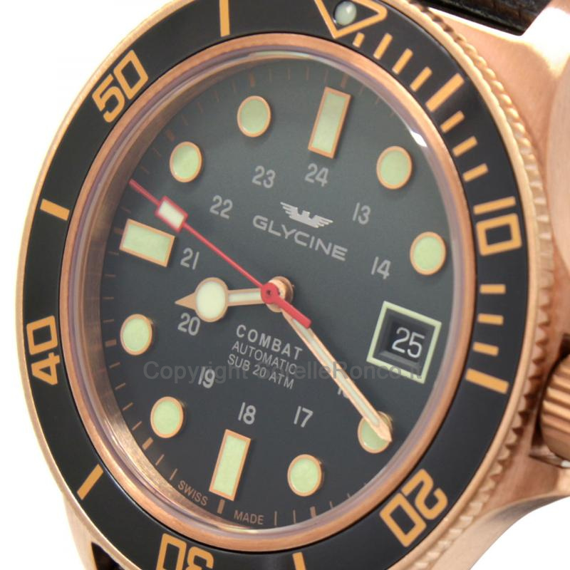 GLYCINE COMBAT SUB GRIGIO-VERDE 42MM TESSUTO
