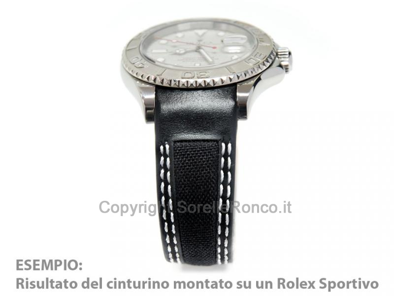 ROLEX CINTURINO CUOIO E TESSUTO TECNICO