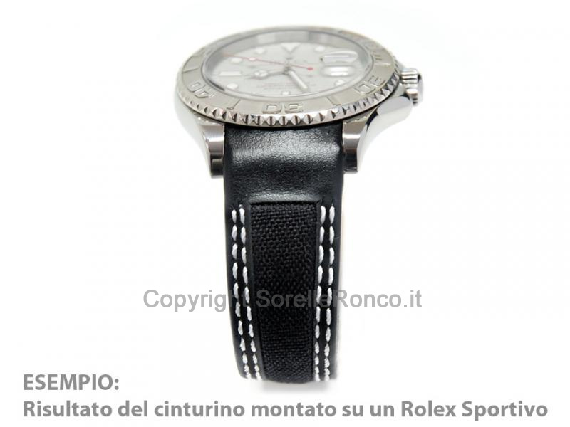 CINTURINO ROLEX CUOIO E TESSUTO TECNICO