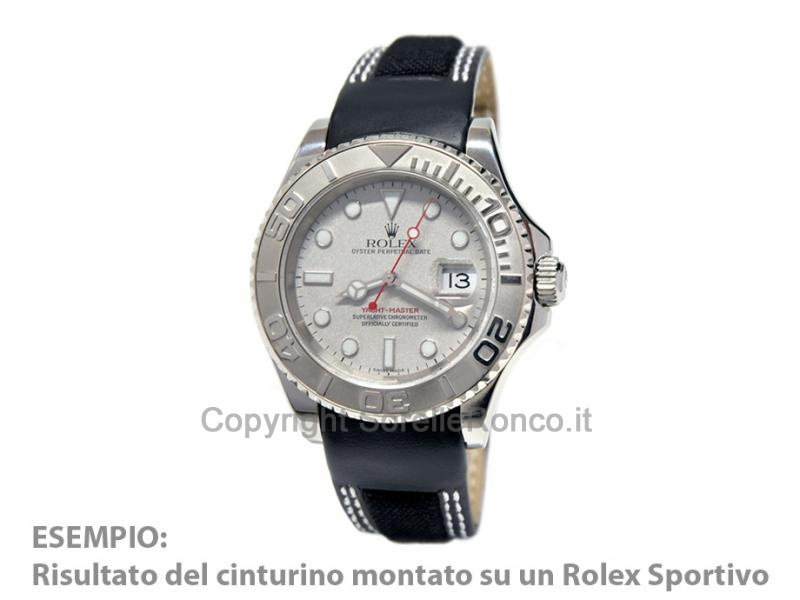 CINTURINO ROLEX CUOIO E TESSUTO TECNICO