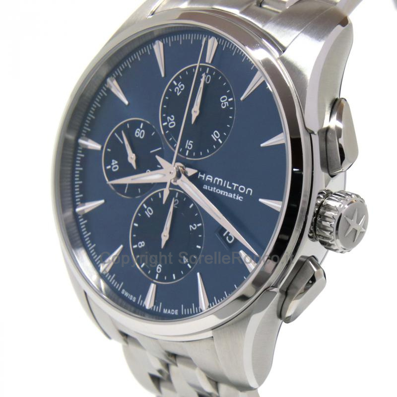 HAMILTON JAZZMASTER BLU CHRONO ACCIAIO 42MM