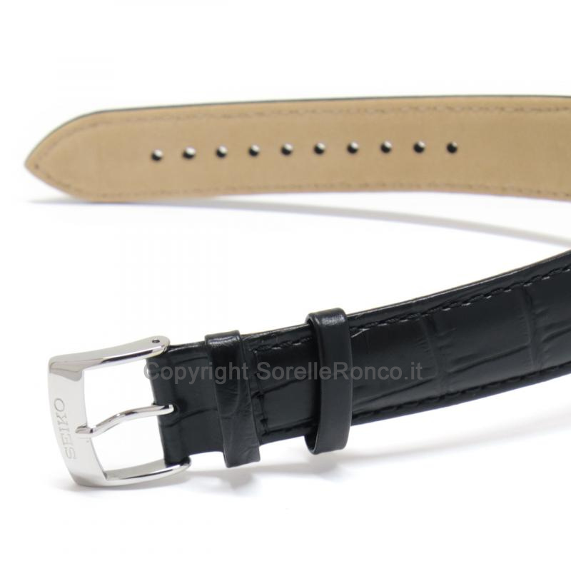 SEIKO CLASSIC BIANCO 40MM CINTURINO NERO PELLE