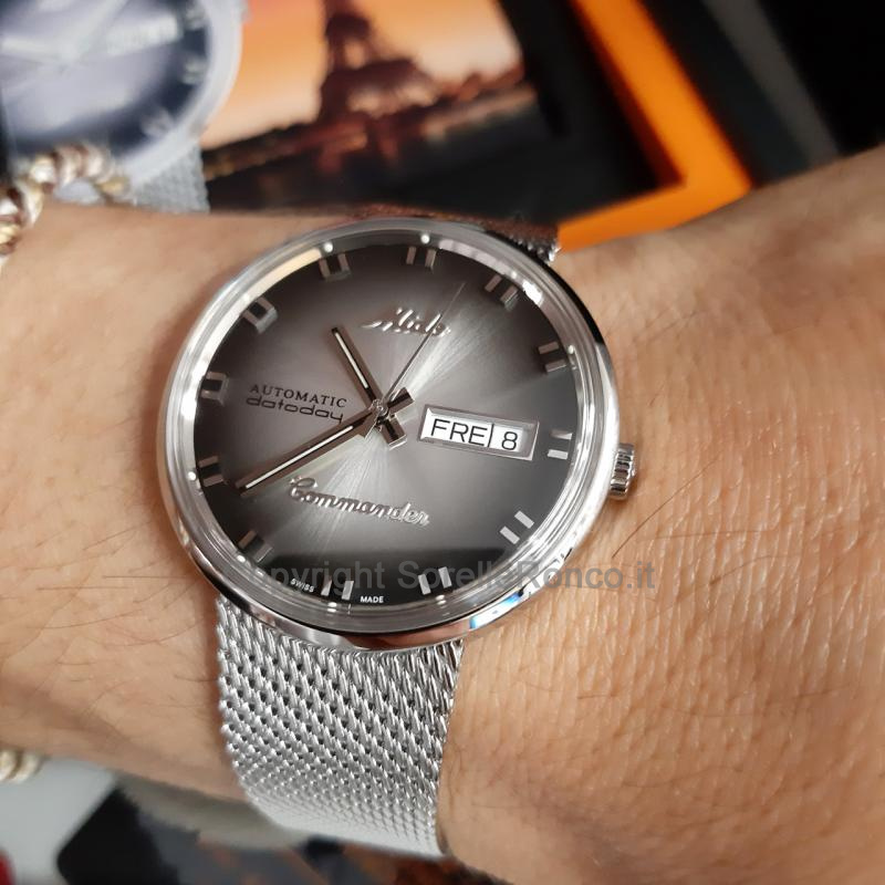 MIDO COMMANDER SHADE 37MM SILVER DAY DATE