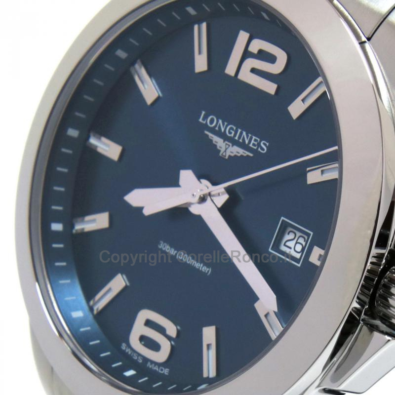 OROLOGIO LONGINES CONQUEST ACCIAIO BLU 43MM QUARZO