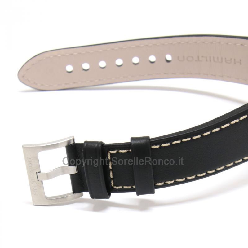 HAMILTON KHAKI FIELD DAY DATE NERO 42MM PELLE NERA