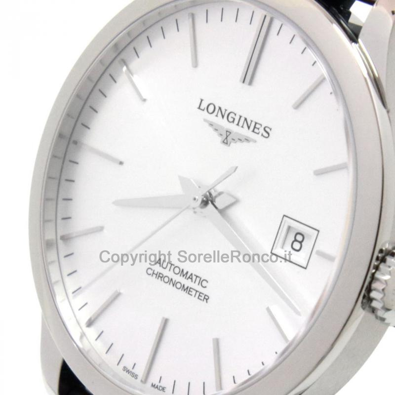 LONGINES RECORD ARGENTO 38.5MM CINTURINO PELLE