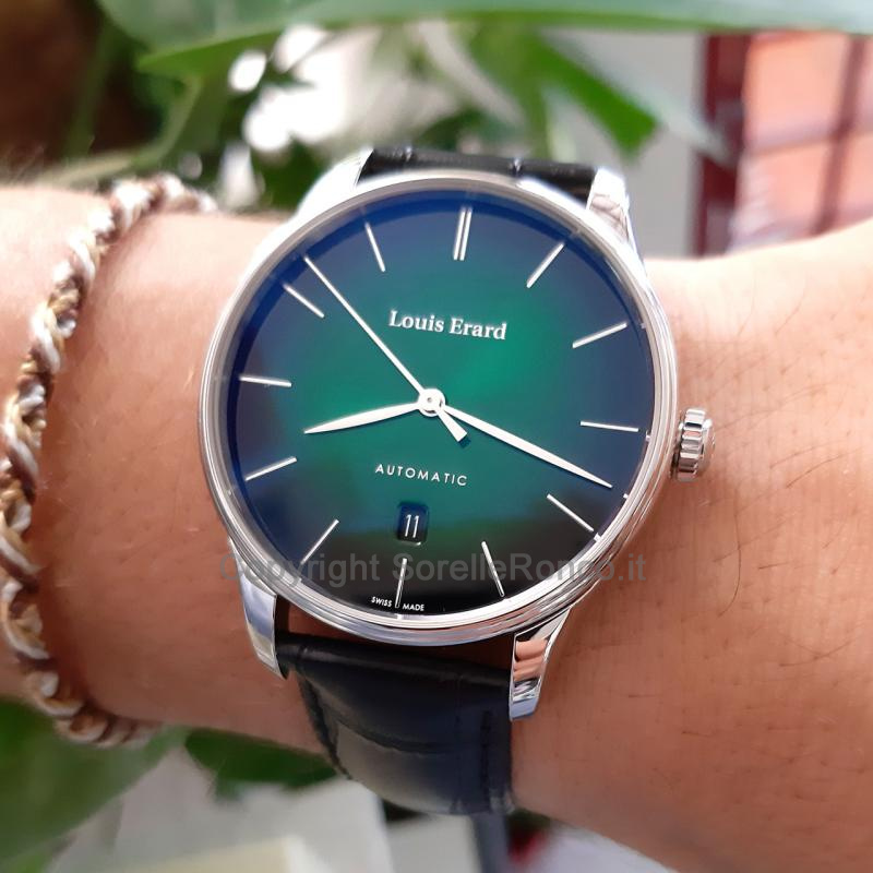LOUIS ERARD HERITAGE VERDE 41MM PELLE NERA