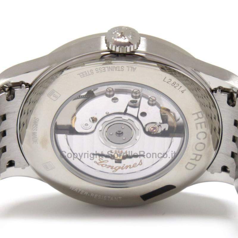 LONGINES RECORD BIANCO 40MM CHRONO ACCIAIO
