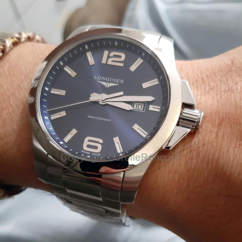 OROLOGIO LONGINES CONQUEST ACCIAIO BLU 43MM QUARZO