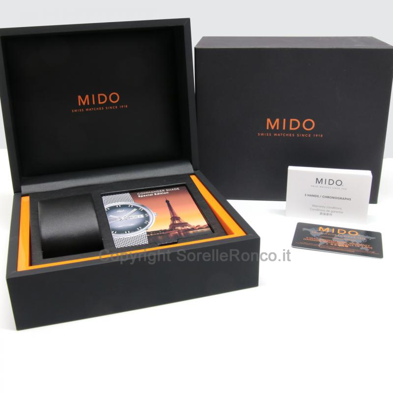 MIDO COMMANDER SHADE 37MM SILVER DAY DATE