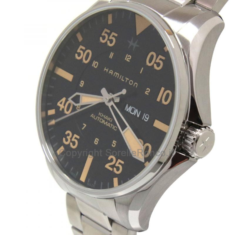 HAMILTON KHAKI AVIATION PILOT DAY DATE NERO 46MM