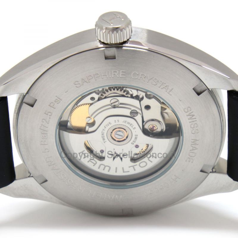 HAMILTON KHAKI FIELD DAY DATE NERO 42MM PELLE NERA
