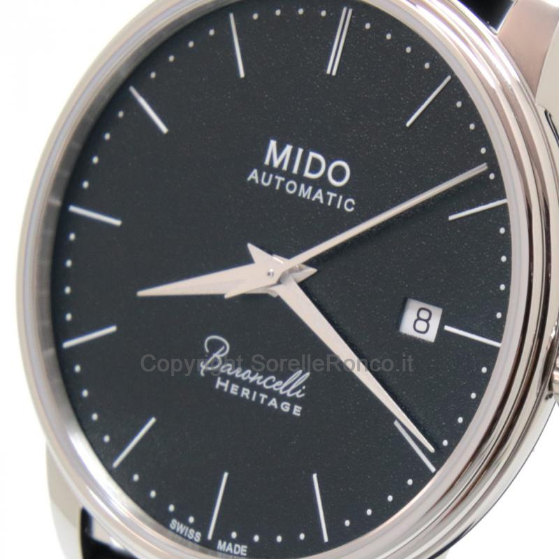 MIDO BARONCELLI III HERITAGE NERO 39MM PELLE