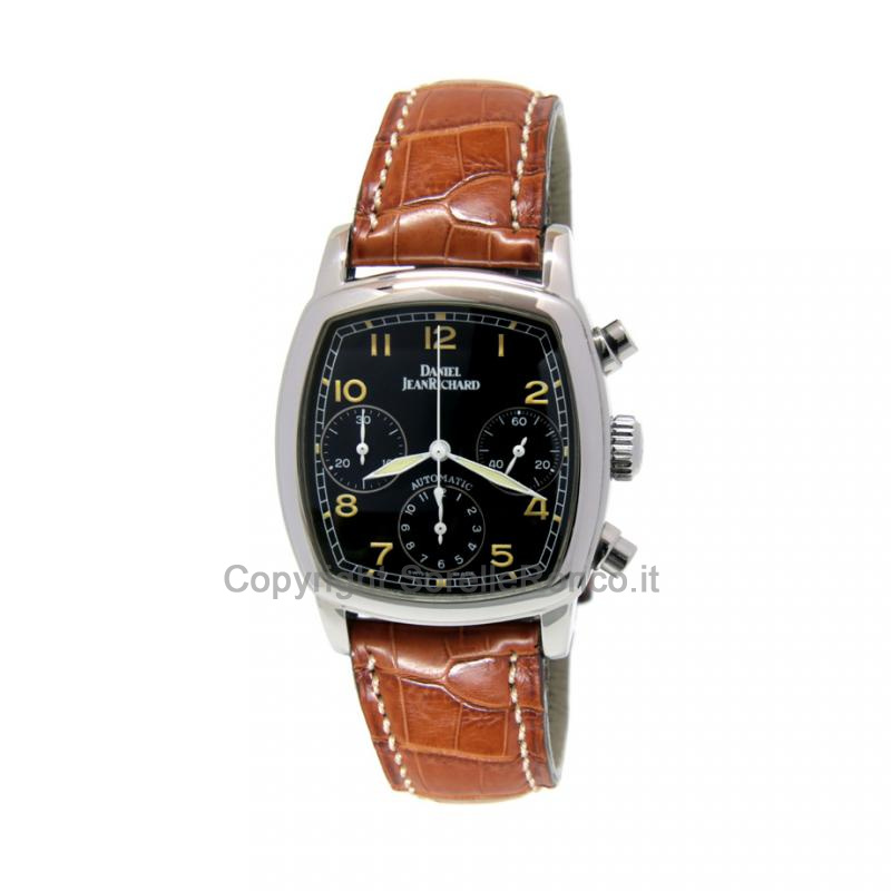 JEANRICHARD CHRONO 35X37MM NERO AUTO PELLE