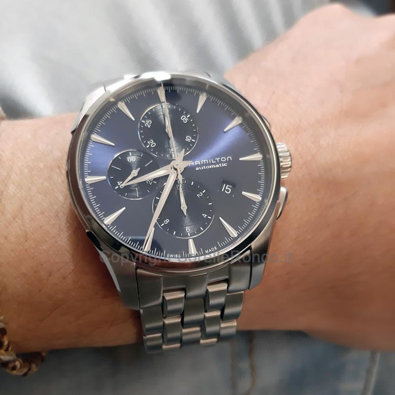 HAMILTON JAZZMASTER BLU CHRONO ACCIAIO 42MM