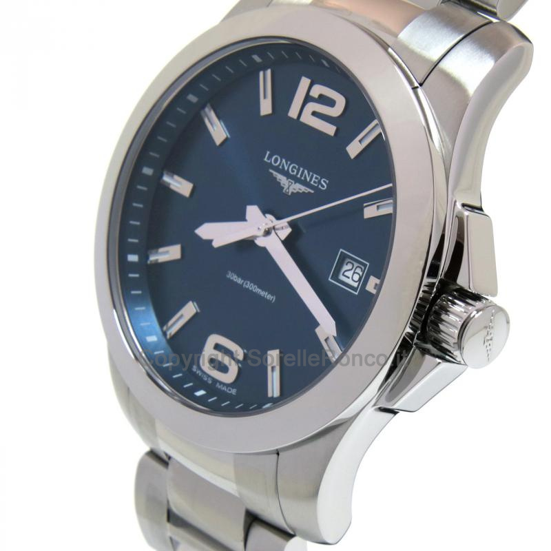 OROLOGIO LONGINES CONQUEST ACCIAIO BLU 43MM QUARZO