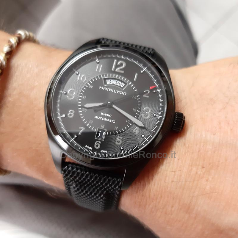 HAMILTON KHAKI FIELD NERO 42MM DAY DATE