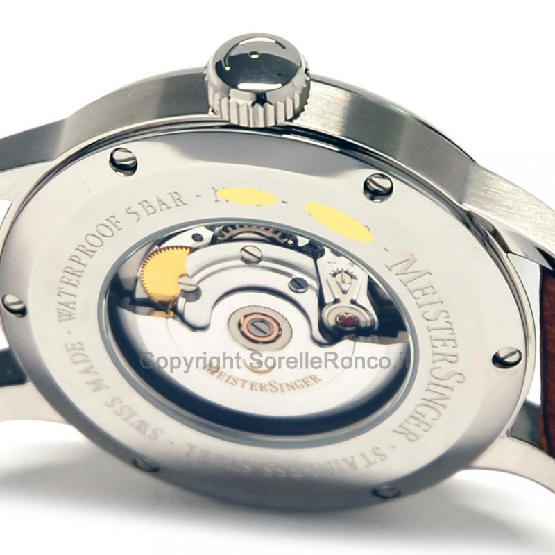 MEISTERSINGER CLASSIC N.3 43MM BLU PELLE COGNAC