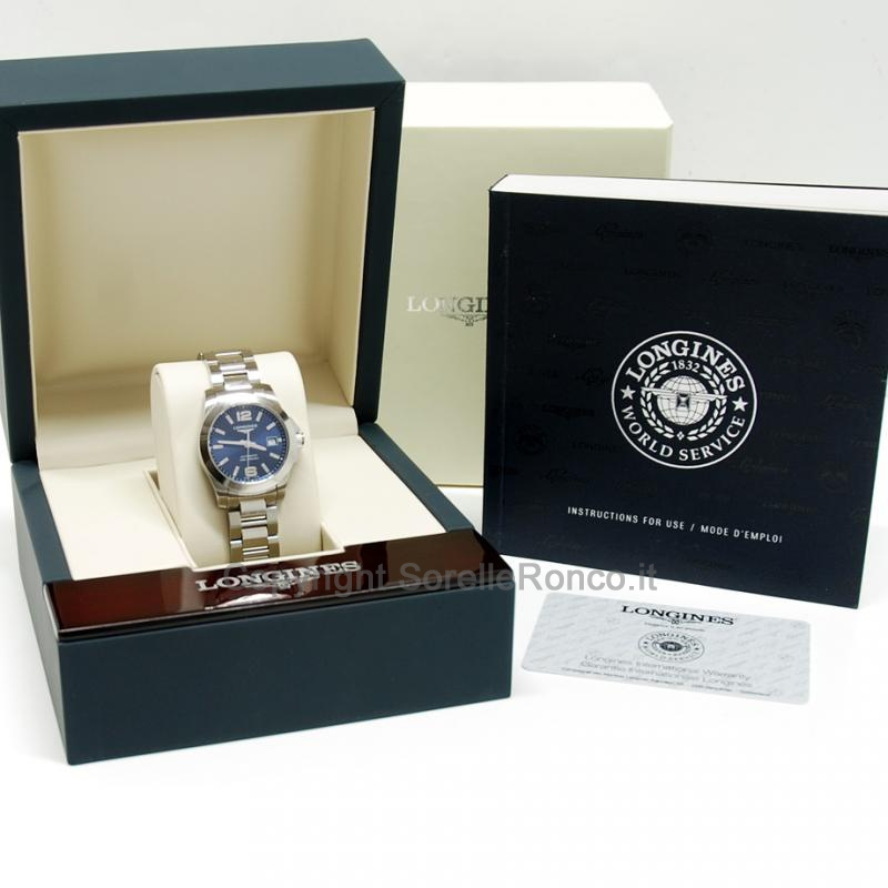 LONGINES CONQUEST BLU 29,5MM BRACCIALE ACCIAIO