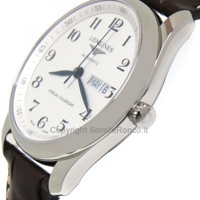 LONGINES MASTER 40MM SILVER PELLE MARRONE