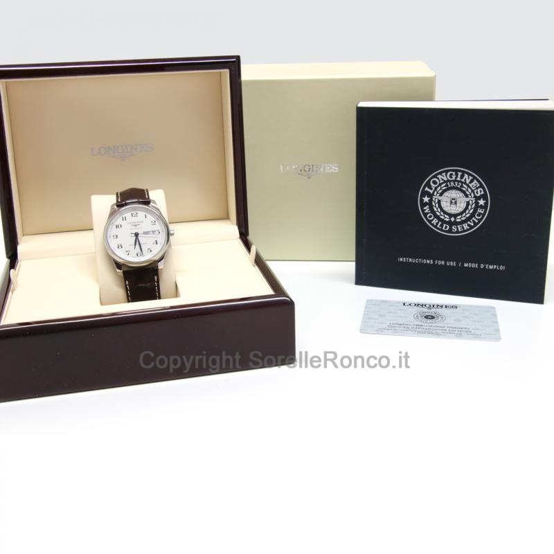 LONGINES MASTER 40MM SILVER PELLE MARRONE