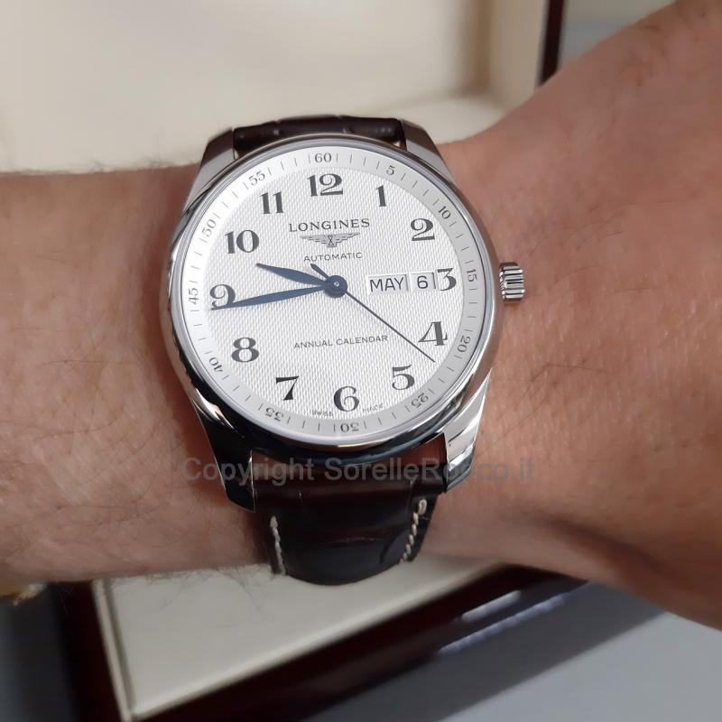 LONGINES MASTER 40MM SILVER PELLE MARRONE