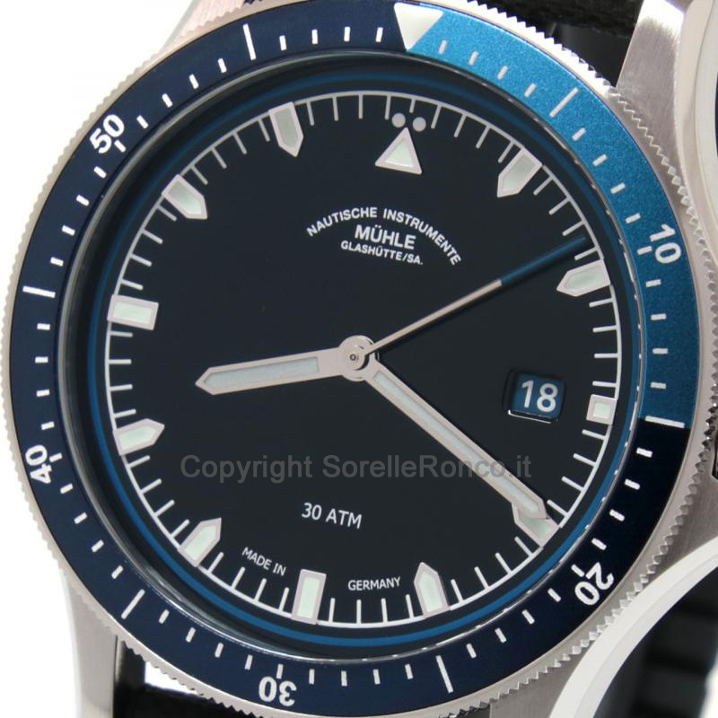 MÜHLE GLASHÜTTE PROMARE NERO E BLU 42MM AUTOMATICO