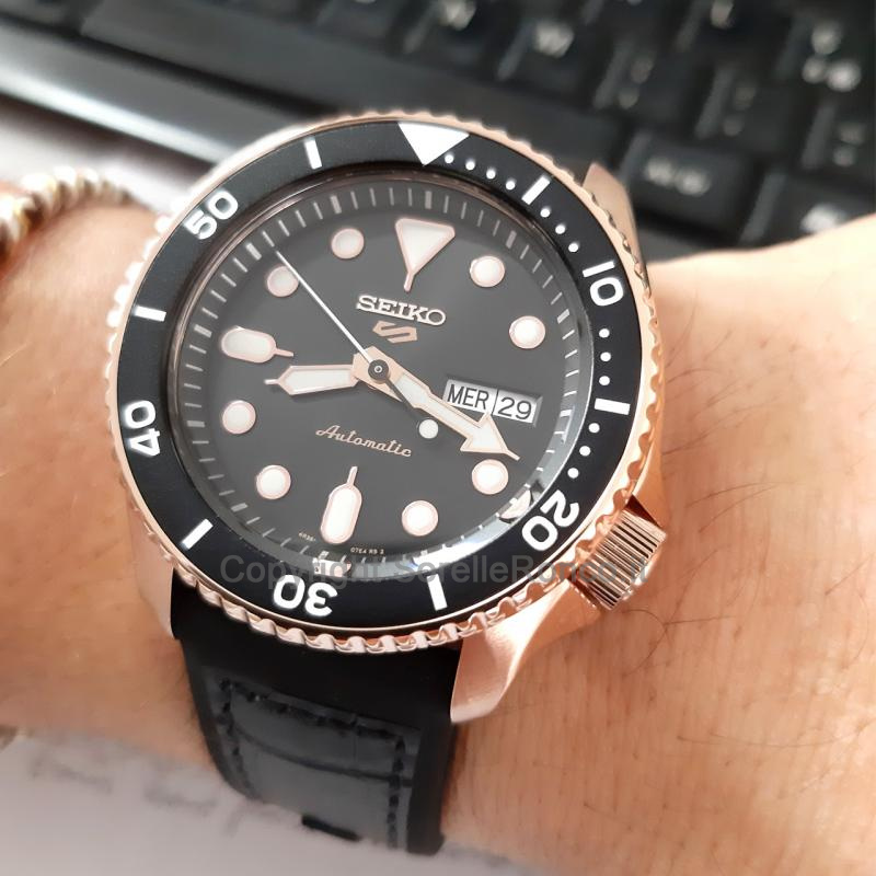 SEIKO 5 SPORTS NERO 42,5MM PLACCATO ORO