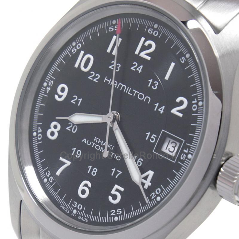 HAMILTON KHAKI FIELD AUTOMATICO NERO ACCIAIO 38MM