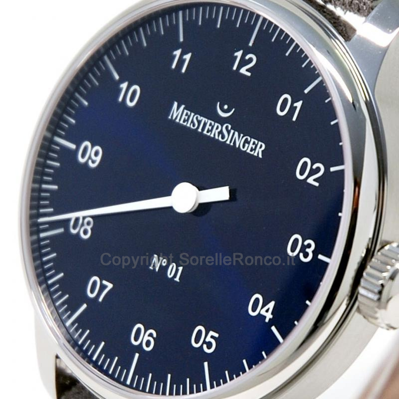 MEISTERSINGER CLASSIC N.1 43MM BLU SUEDE GRIGIO