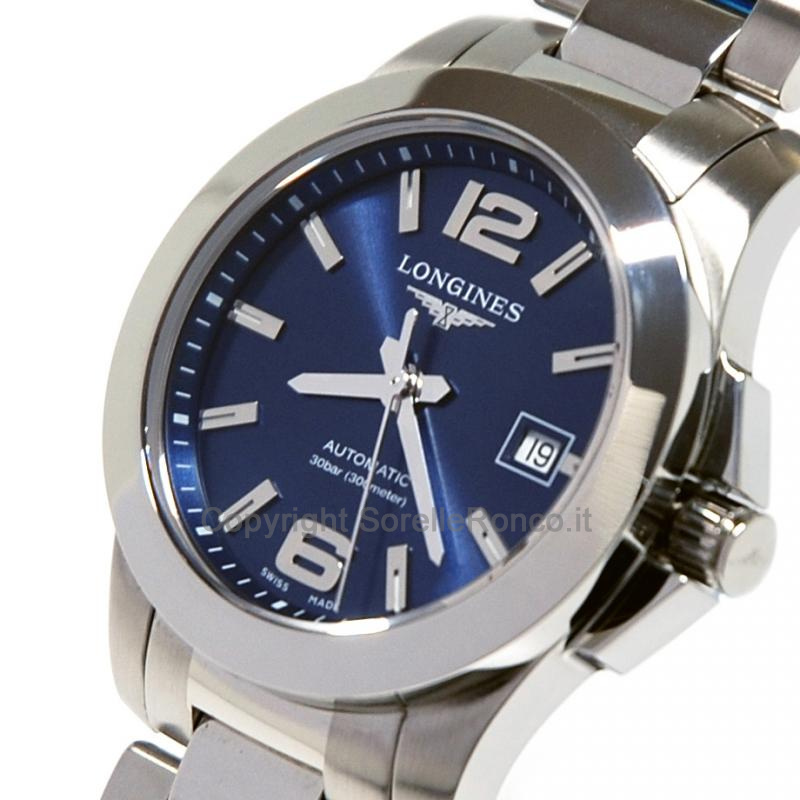LONGINES CONQUEST BLU 29,5MM BRACCIALE ACCIAIO