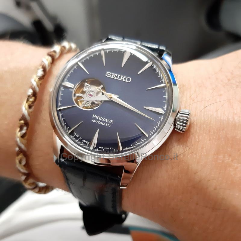 SEIKO PRESAGE SCHELETRATO BLU 40,5MM PELLE BLU