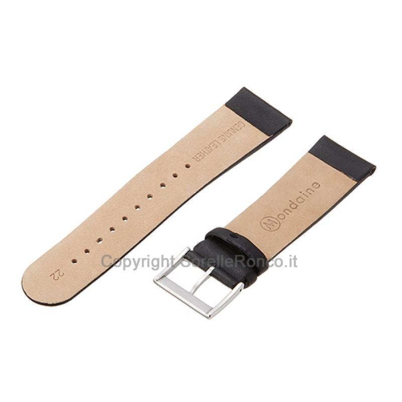 CINTURINO MONDAINE PELLE NERA LISCIA 22MM