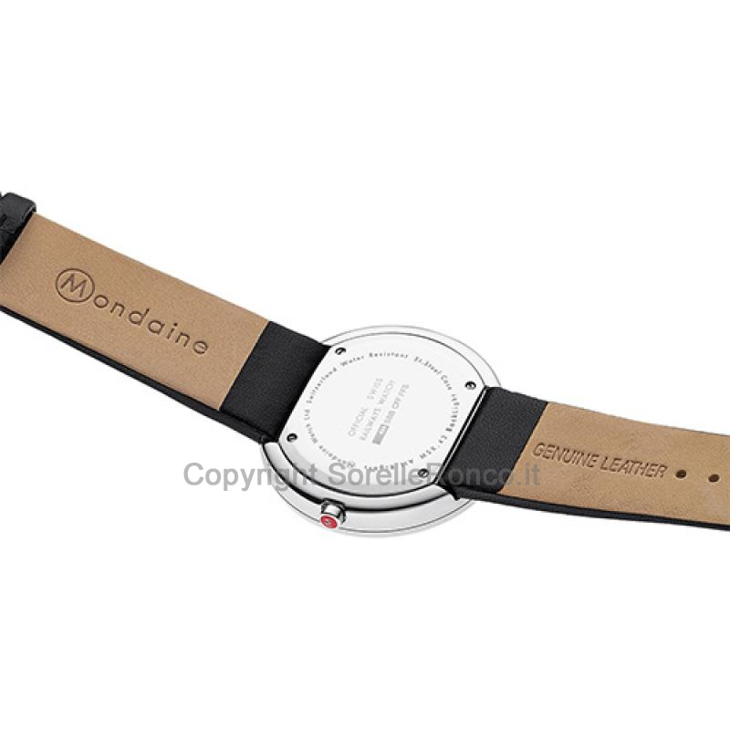 CINTURINO MONDAINE PELLE NERA LISCIA 22MM
