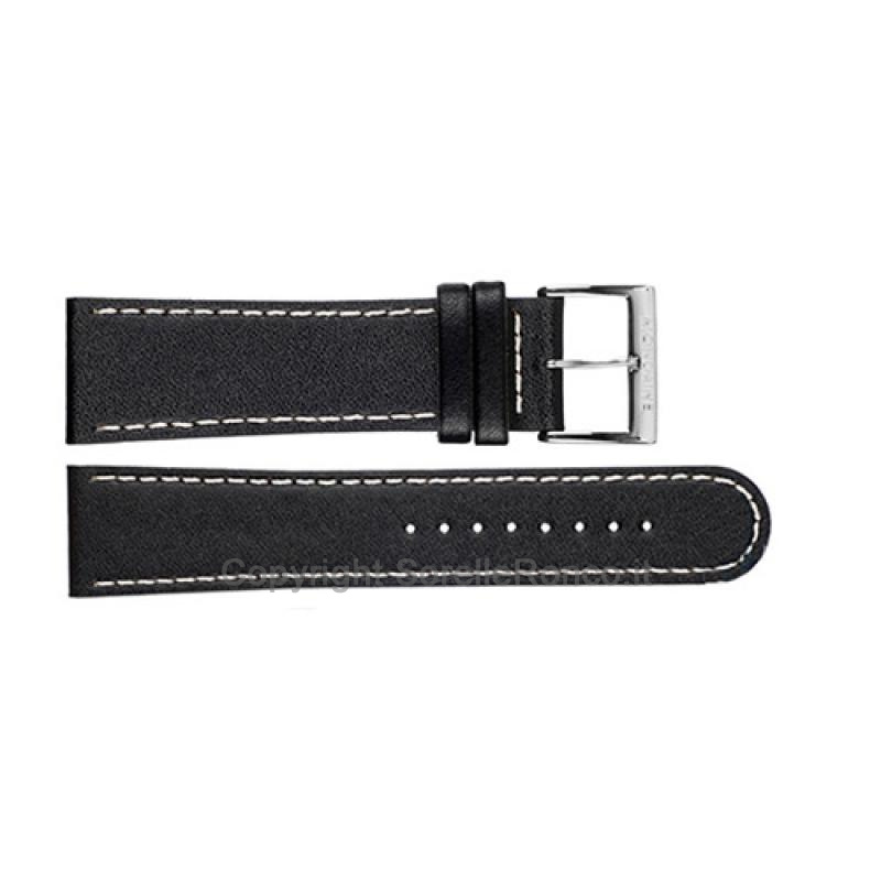 CINTURINO MONDAINE PELLE NERA IMPUNTURE 22MM