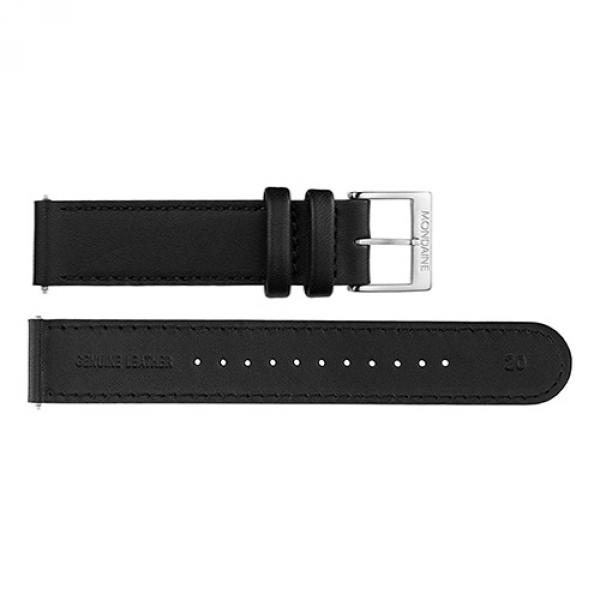 FE25320-20Q-1 - Cinturino Mondaine Nero Liscio 20mm