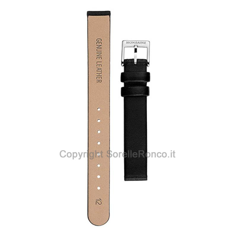 CINTURINO MONDAINE PELLE NERA LISCIO 12MM