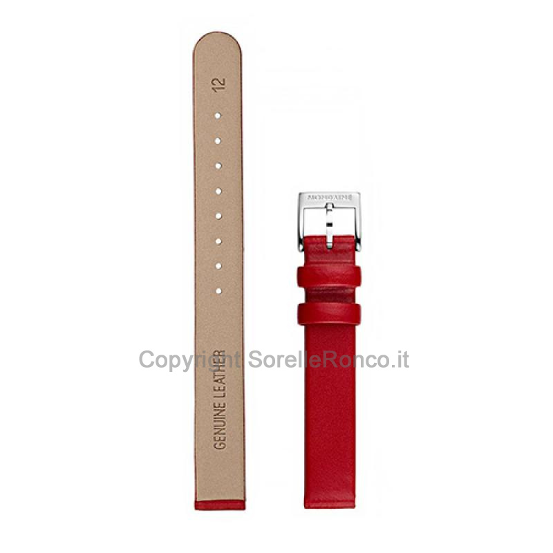 CINTURINO MONDAINE PELLE ROSSA LISCIA 12MM
